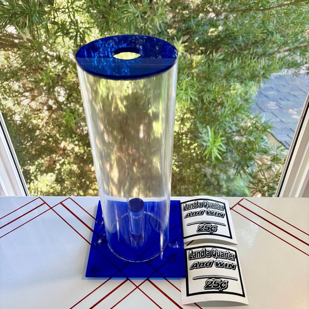 Vintage Lucite Quarter Drop Game Coin Toss Carnival Bar Game Prize Challenge